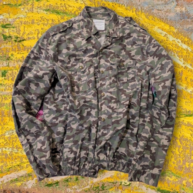 jaket lad musician camo style model crop vintage