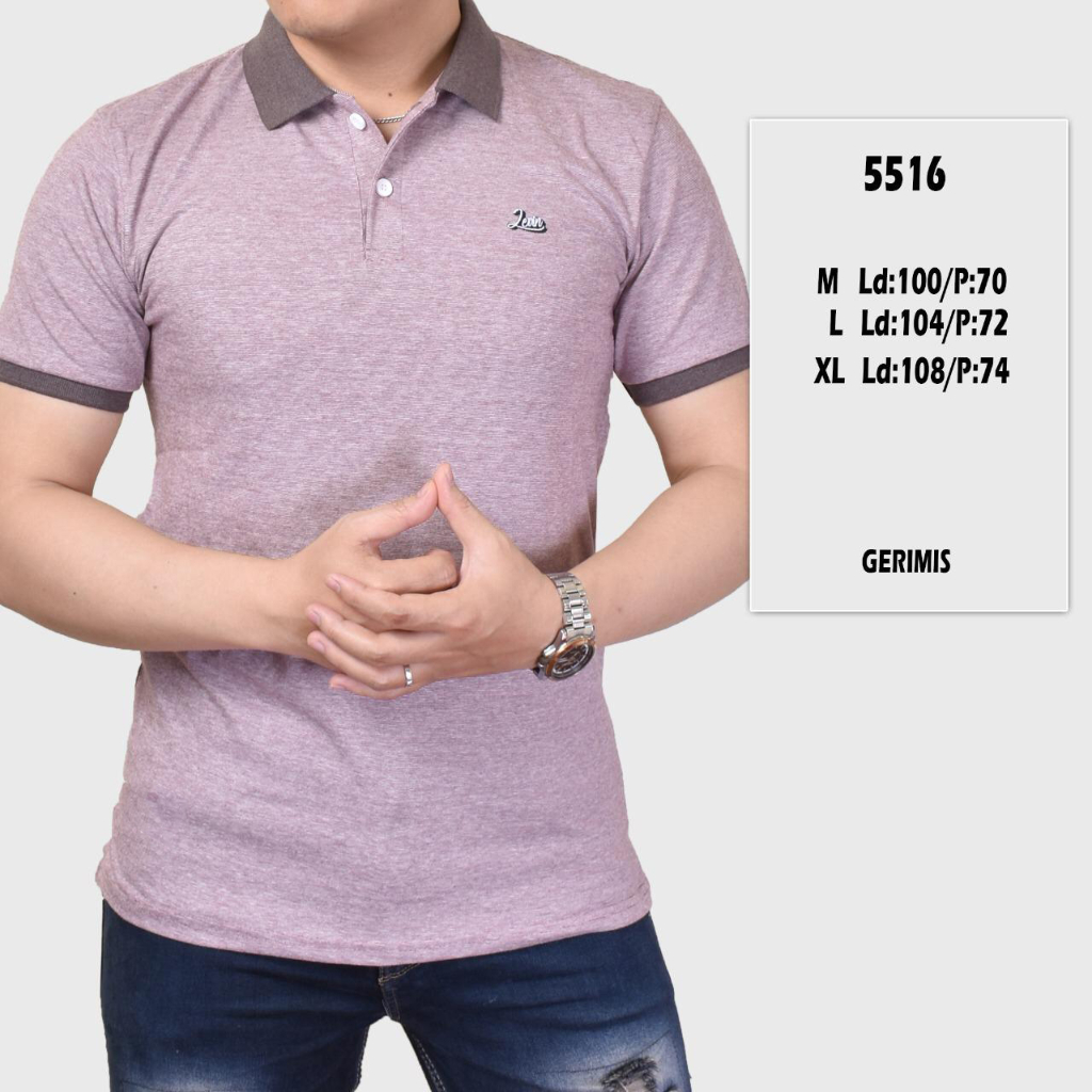 KAOS POLO SHIRT PRIA POLOS GERIMIS COKLAT