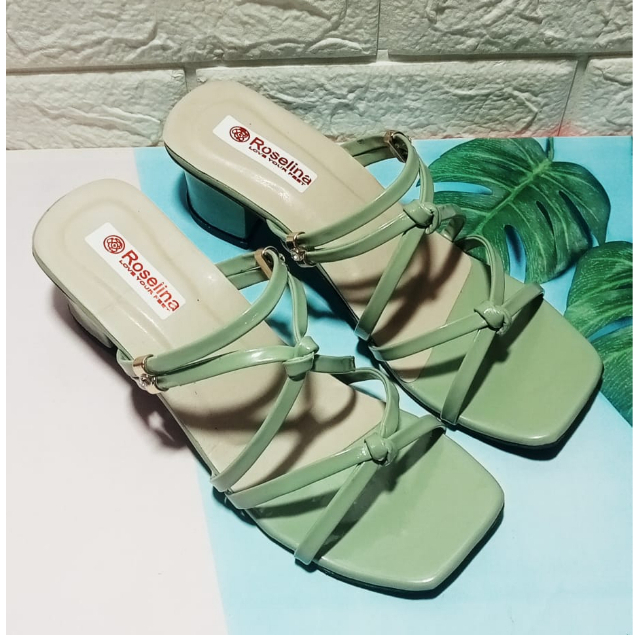 Premium Sandal High Heels 5Cm Tali Kekinian Chunky Remaja Perempuan