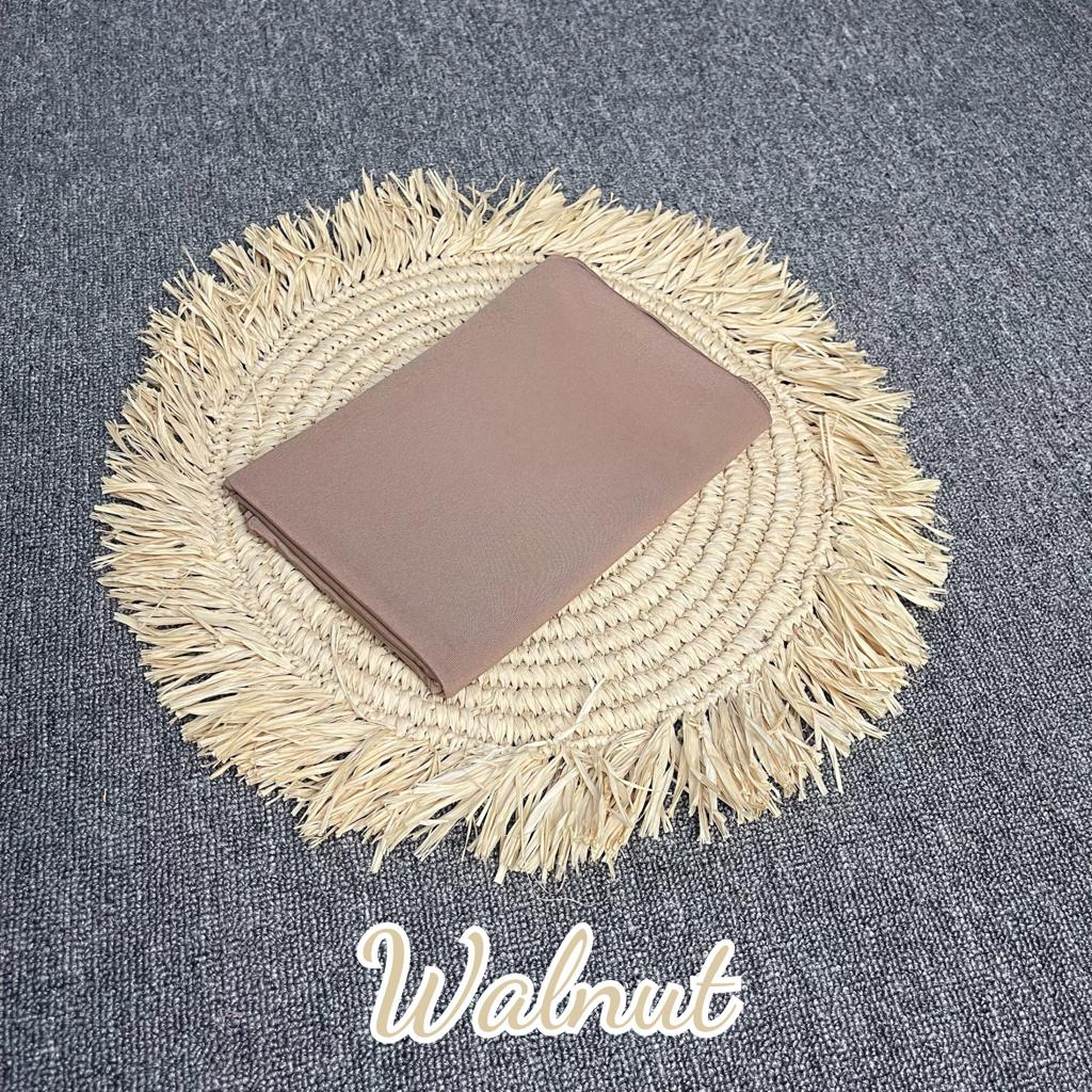 Pashmina Kaos Jersey II Hijab Jersey II Pashmina Mleyot Flowly-WALNUT