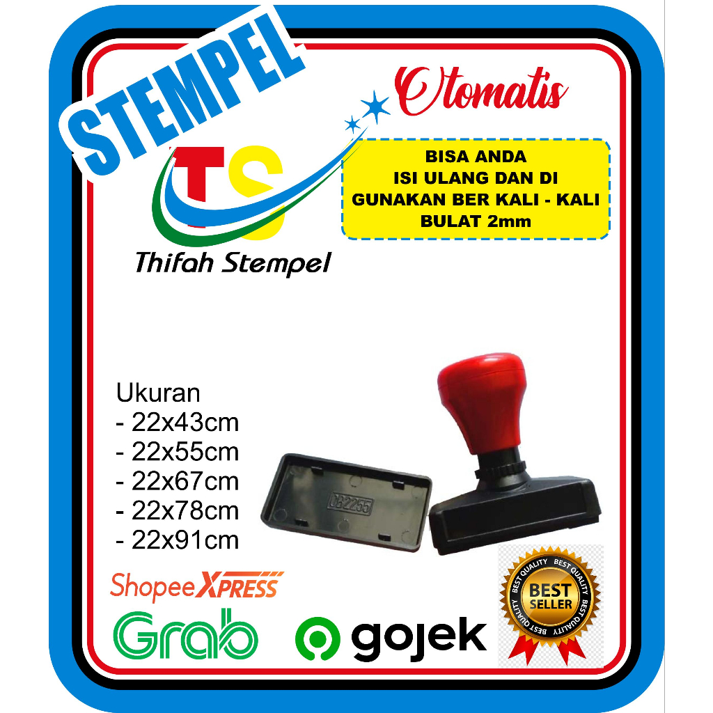 

Stempel (22) Otomati Tanpa di isi tinta lagi