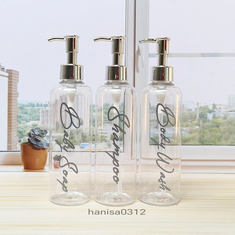 Botol Pump Lotion 250ml Clear Luxury Silver Tempat Sabun / Botol Sabun Cair Pump Aesthetic 250ml Mewah Elegan