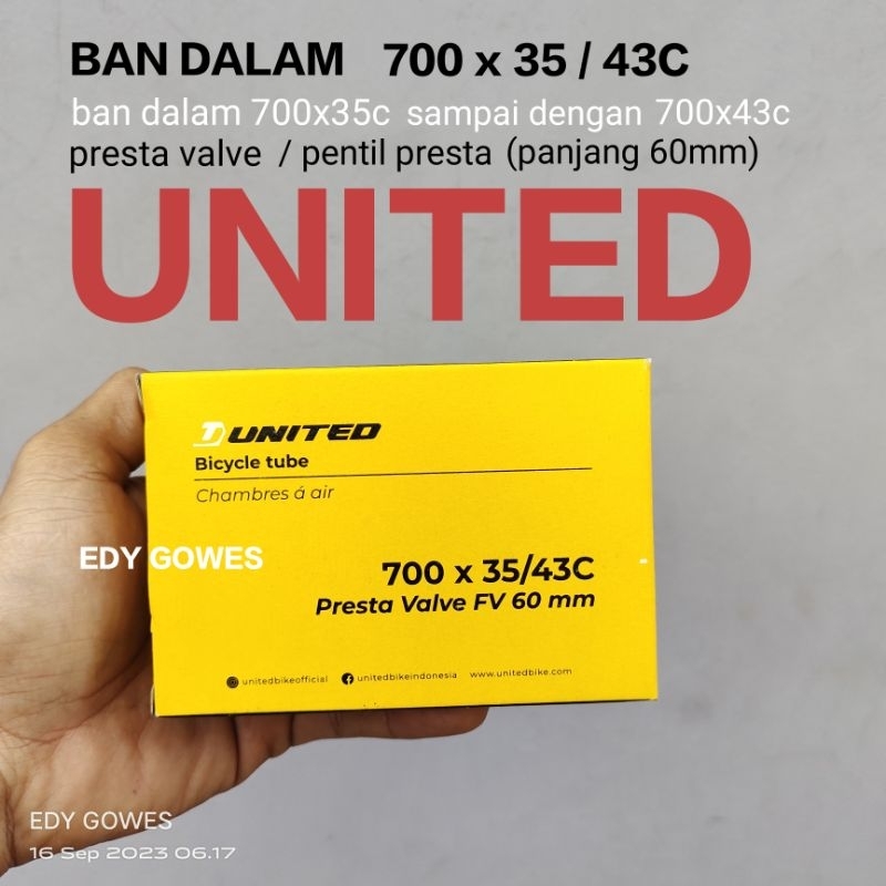 ban dalam united 700x35/43C ban dalam 700x35c sampai dengan 700x43c termasuk juga 700x40c