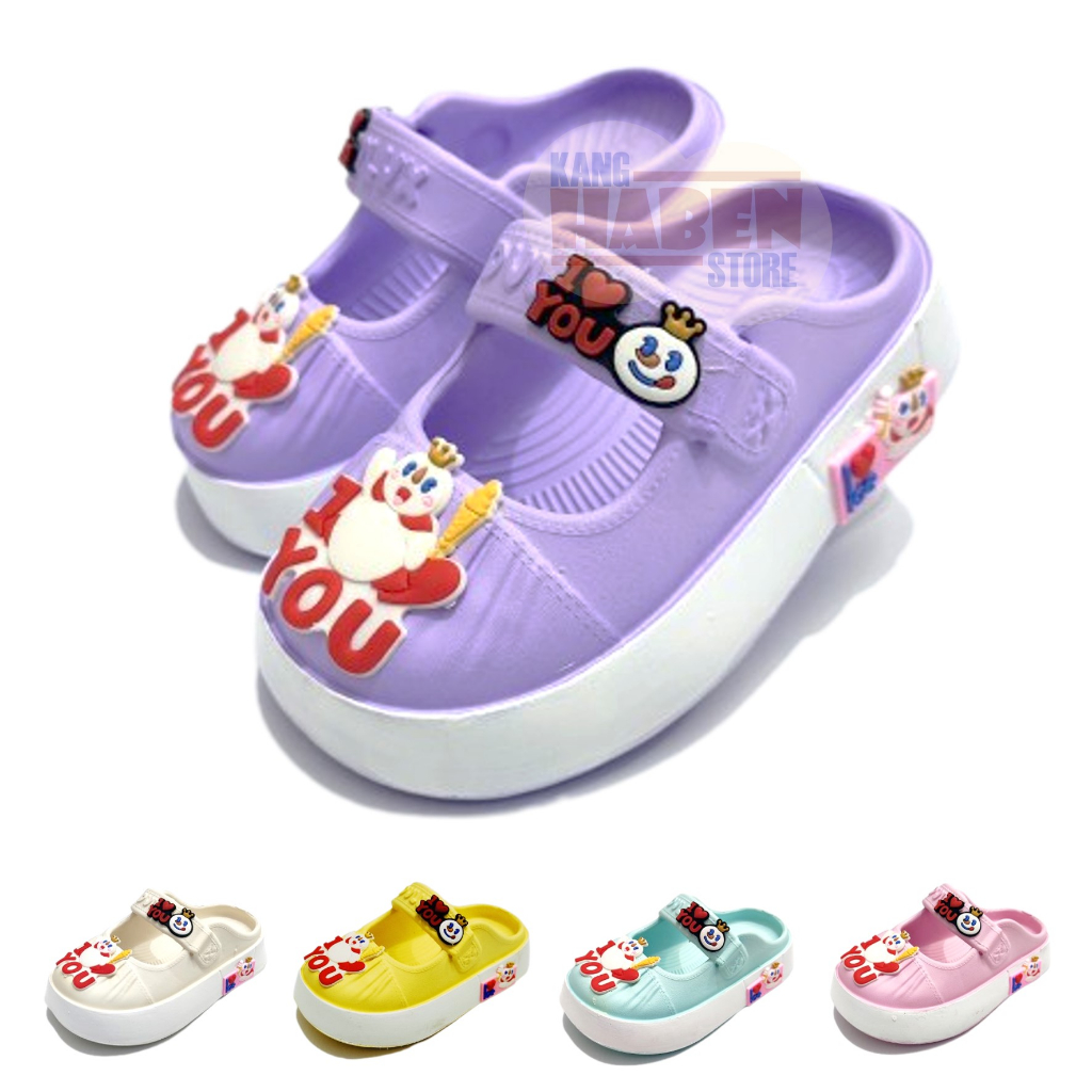 Sandal Anak Kecil Perempuan Slip on Karakter Mixue Lucu