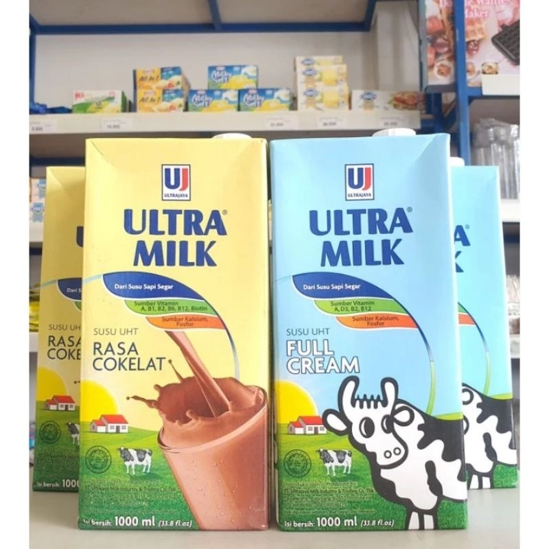 

Ultra Milk UHT Full Cream 1Liter/Ultra Milk Coklat/Susu Ultra Full Cream/Susu Full Cream/Fresh Milk