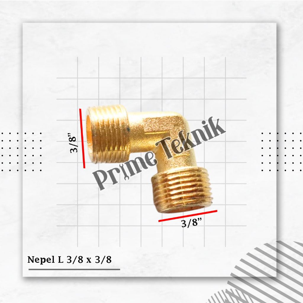 Nepel L Kuningan Drat Luar 3/8x3/8 Knee Elbow Male 3/8 x 3/8 Inch Kompresor