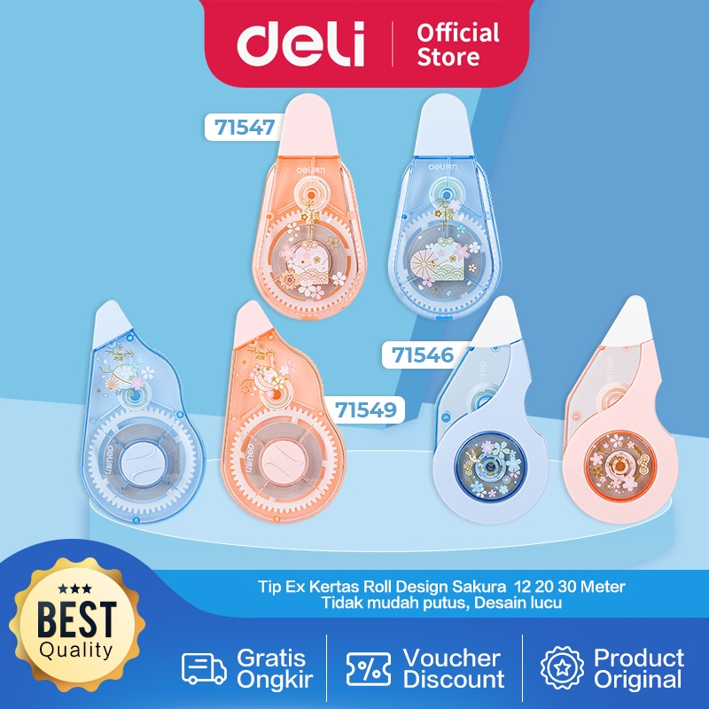 

Deli Correction Tape / Tip Ex Kertas / Pita Koreksi Warna Pastel Tidak Mudah Terputus / Tipe x kering