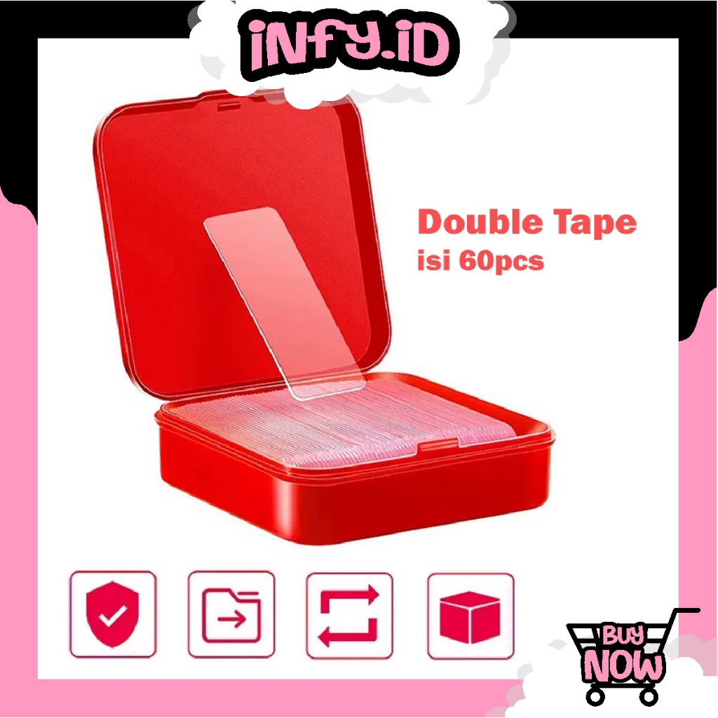 

INFY - Isi 60 + box double tape isi 60 double tape mini lakban 2 sisi isi 60 R969