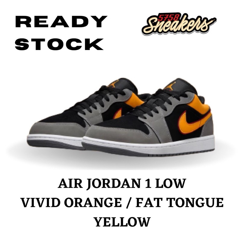 Air Jordan 1 Low Vivid Orange Men 100% Original Authentic