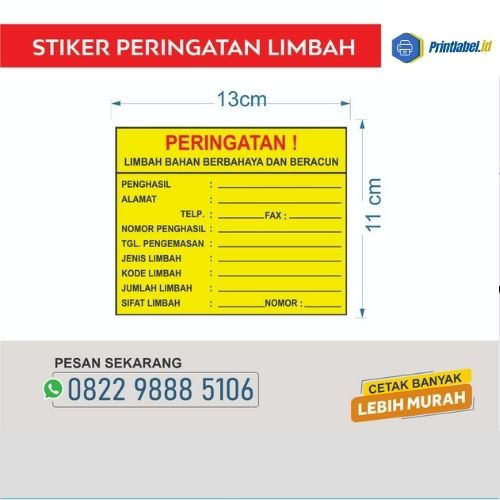 

CETAK STICKER VINYL PRINT STIKER PERINGATAN LIMBAH