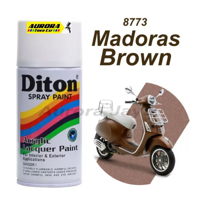 Diton Madoras Brown 8773 Coklat Mengkilap 300ml | cat semprot pilok pilox sepeda motor mobil cokelat