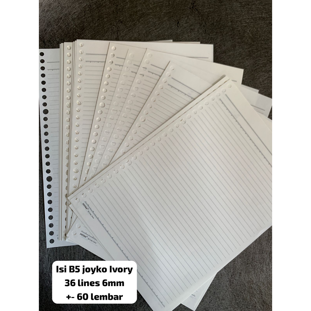 

isi binder looseleaf joyko B5 26 lubang isi 60 lembar ivory sisa seminar