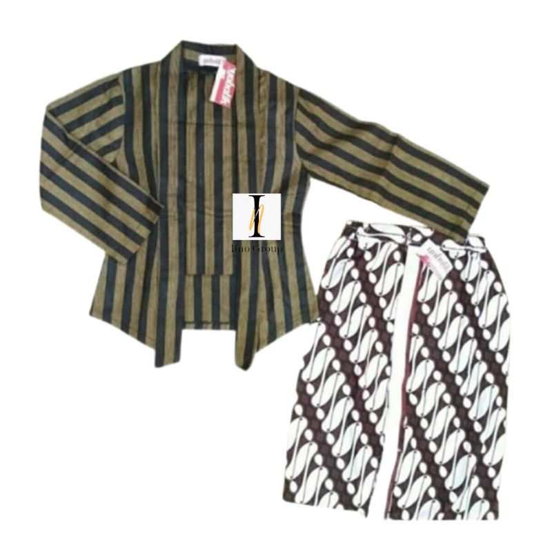 Setelan Kebaya Lurik Anak Alusan|Baju Lurik Anak Perempuan Katun