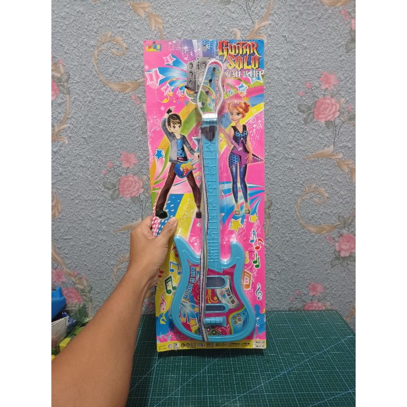 Mainan Anak Gitar Solo ada tali dan pic Mainan Gitar Plastik WJS 029