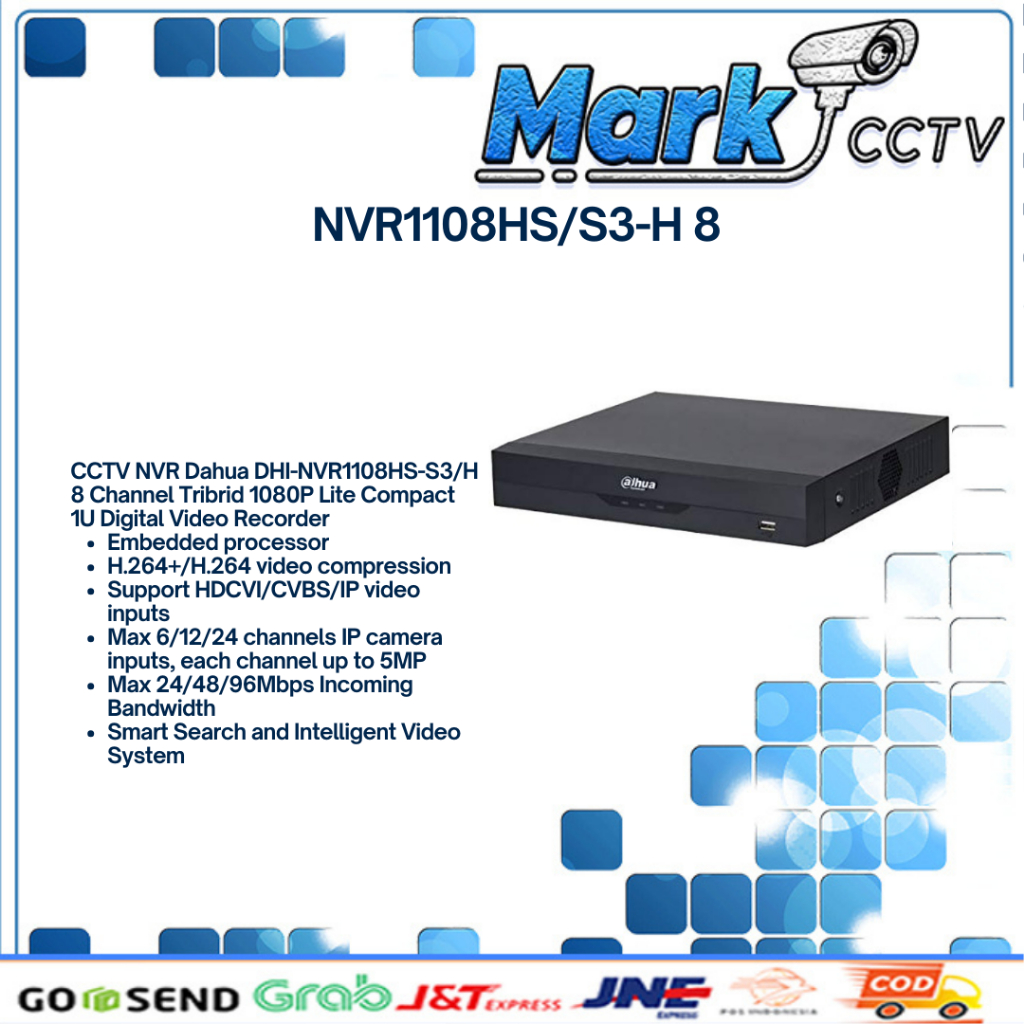 NVR CCTV DAHUA 1080P SERI NVR1108HS/S3-H 8