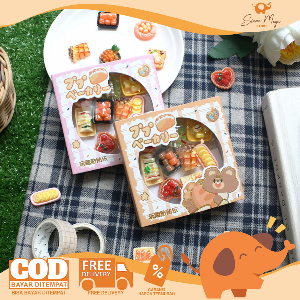 

Bubu Bakery Season 1 3D Miniature Food Stickers / Stiker 3D Sticker Timbul Waterproof Bentuk Miniature Food