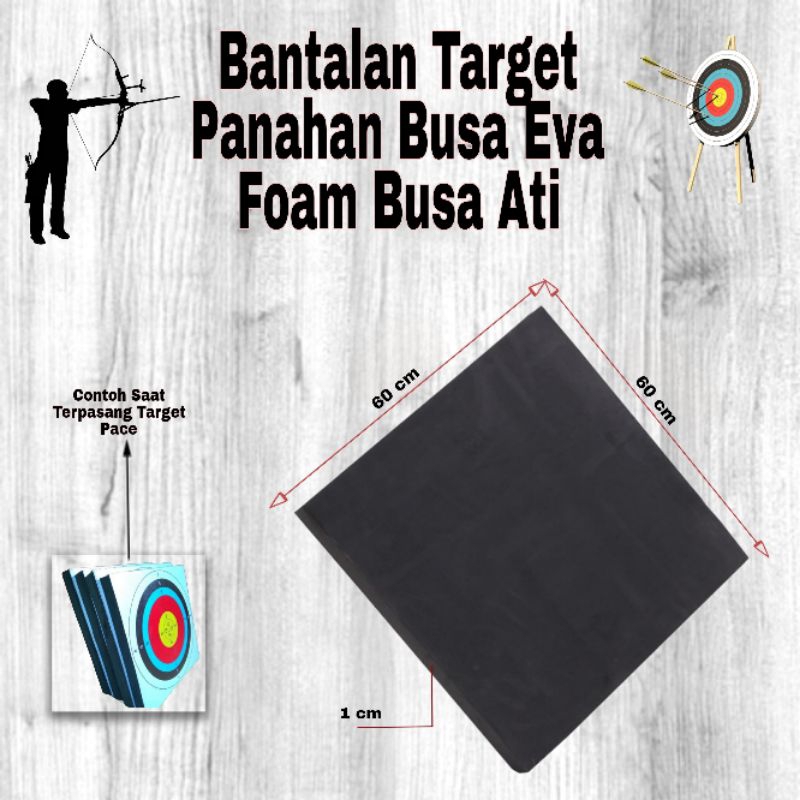 Bantalan Target Panahan Busa Eva Foam Busa Ati 60 x 60 x 1 cm