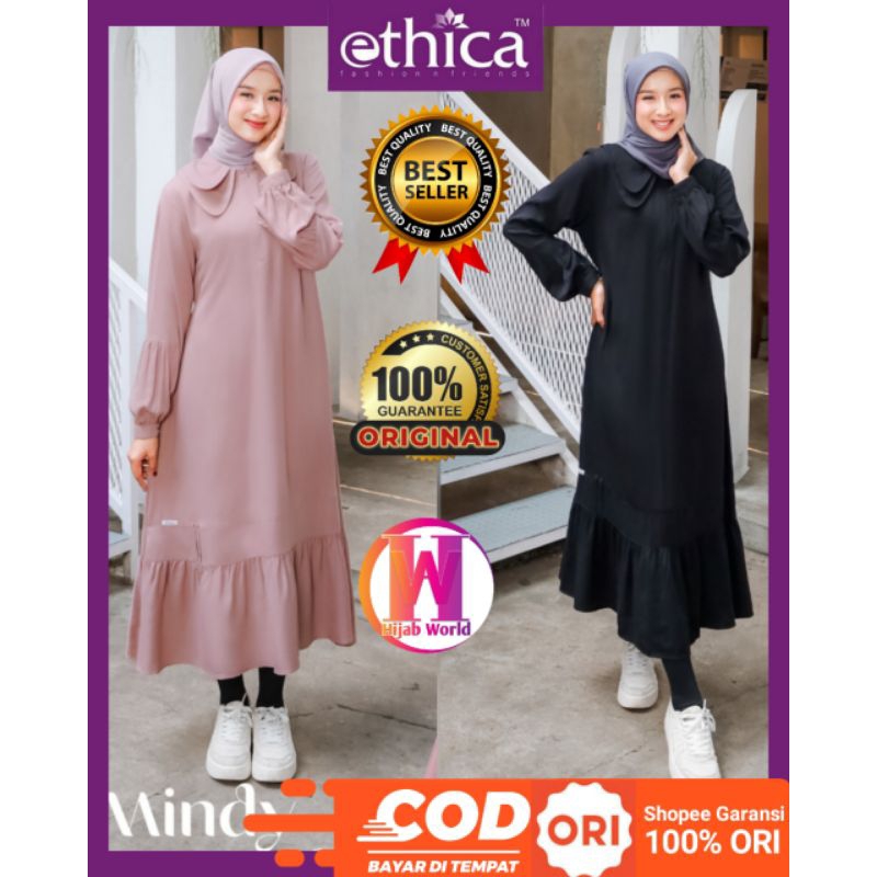 Mindy 01 Ethica Original Midi Dress / Midi Dress Remaja / Midi Dress Kekinian / Midi Dress Muslimah 