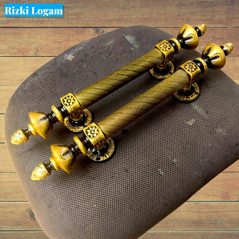 handle pintu.rumah motif teratai ukir antik 50cm 60cm pegangan pintu rumah minimalis gagang pintu ru
