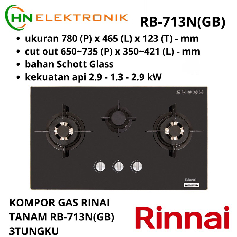 KOMPOR GAS RINAI TANAM RB 713 N GB