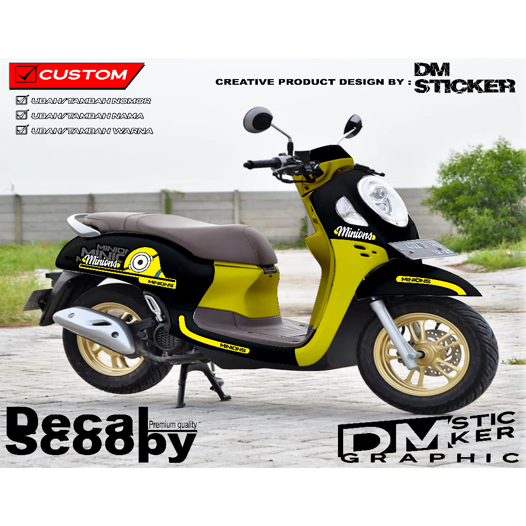 SCOOPY DECAL SCOOPY NEW 2021 FULL BODY BISA DI DI APLIKASIKAN DI SCOPY 2019 KODE SCP-01 MINION