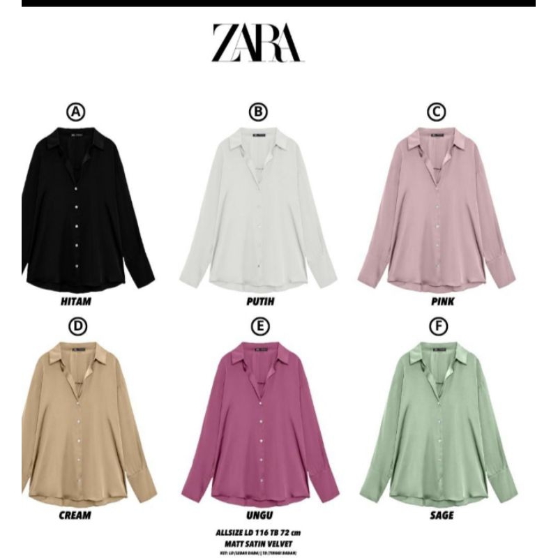 kemeja Zara satin