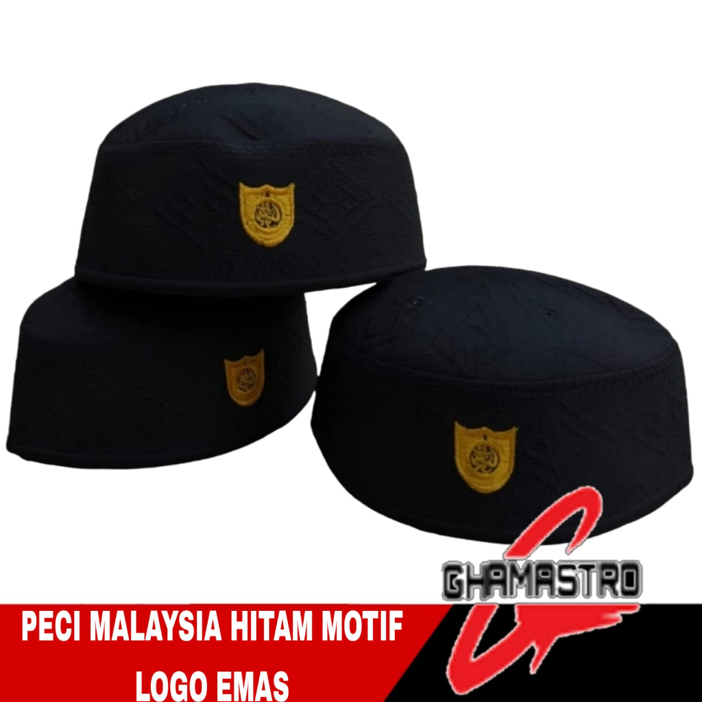 Peci malaysia Kopyah Malaysia Songkok Malaysia Hitam Motif Wajik