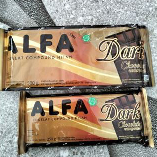 

ALFA Chocolate Dark Compound - Pack 250g ( Coklat Masak )