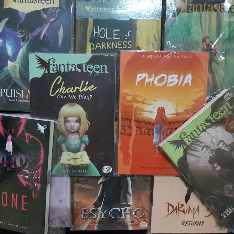 Buku Original ● Novel Horror Fantasteen ☆ Hauntedd Pool ☆ Indigo Case ☆ Daruma San ☆ Knock,,,Knock ☆