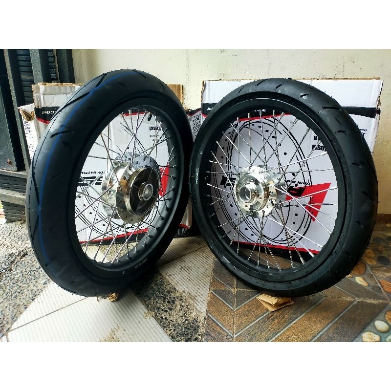 Velg set merek Rossi 185 215 Ring 17 tromol set plus ban luar dalam jupiter z vega fiz fizr jupiter 