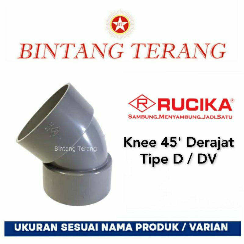 Keni 45 derajat 3" D Rucika / Elbow 45' 3" inch DV / Knee 45 derajat 3 dim D / Knie 45 DV