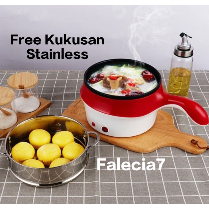 F77 - Panci Elektrik Panci Listrik Free Kukusan Stainless Kompor Listrik Teko Listrik Barang Anak Ko