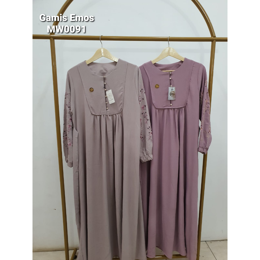 Gamis Emos Crinkle Airflow Super Premium terbaru-gamis kekinian-EMOS