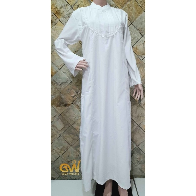 GAMIS SET PUTIH MAJIDAH HAJI UMROH/GAMIS DEWASA PUTIH HAJI UMROH
