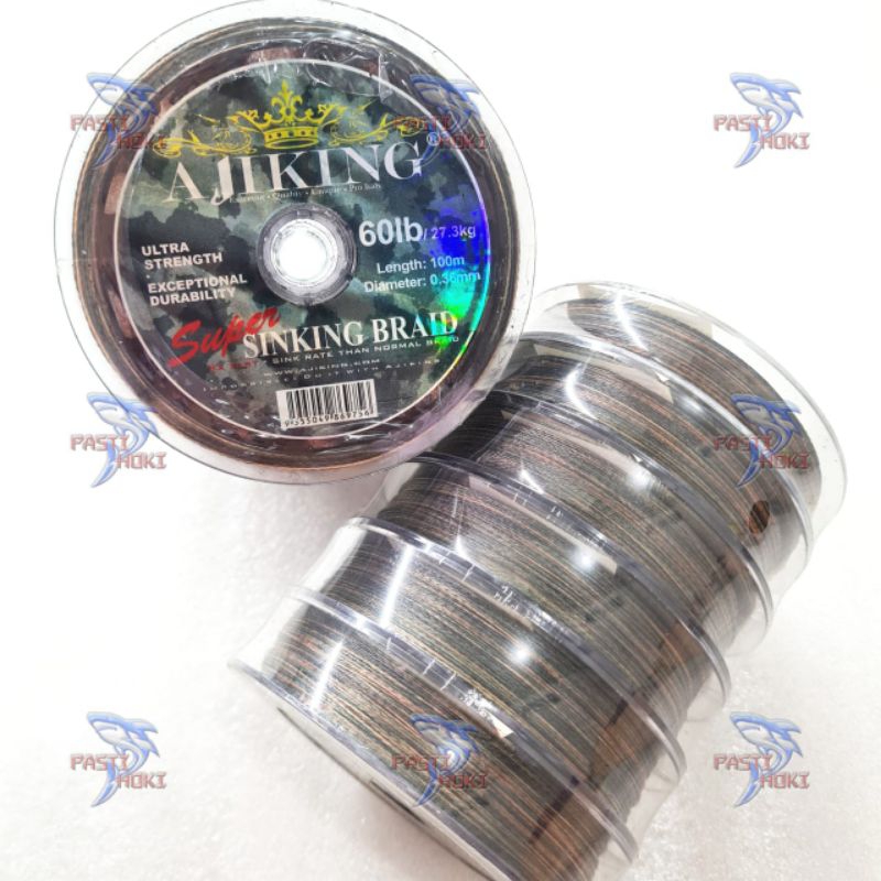 Pe ajiking super sinking braid 100m 3xfast sinkingUltra strengthExceptional durability3x fast