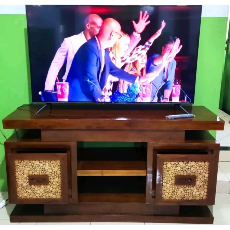 Meja tv kayu jati perhutani tpk asli Jepara tinggi 80 cm laci 2 pintu 150 bufet buffet jumbo murah t