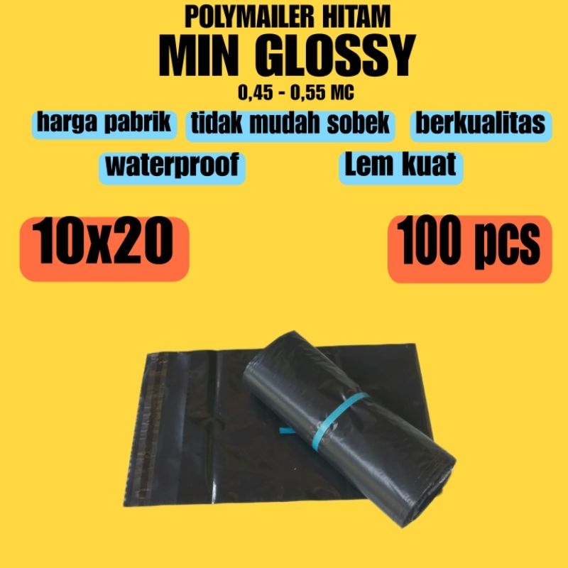 

Plastik Polymailer 10x20 Semi Glossy Dan Economi Isi 100 Pcs / Plastik Packing