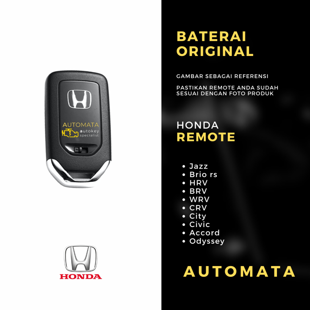 Baterai Remote Kunci Keyless Mobil Honda BRV Original Panasonic