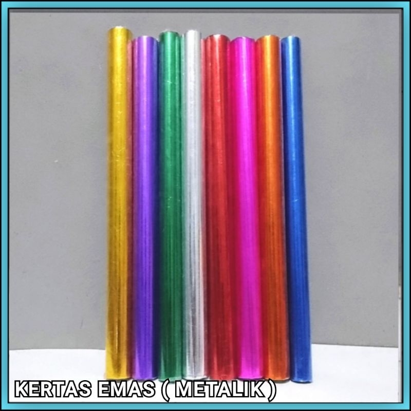 

Kertas Emas Metalik / Kertas Mas Warna Warni Isi 5 Lembar