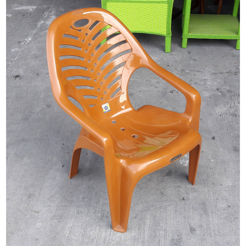 Kursi Santai Plastik Rotan NAPOLI Coklat Bangku Rotan