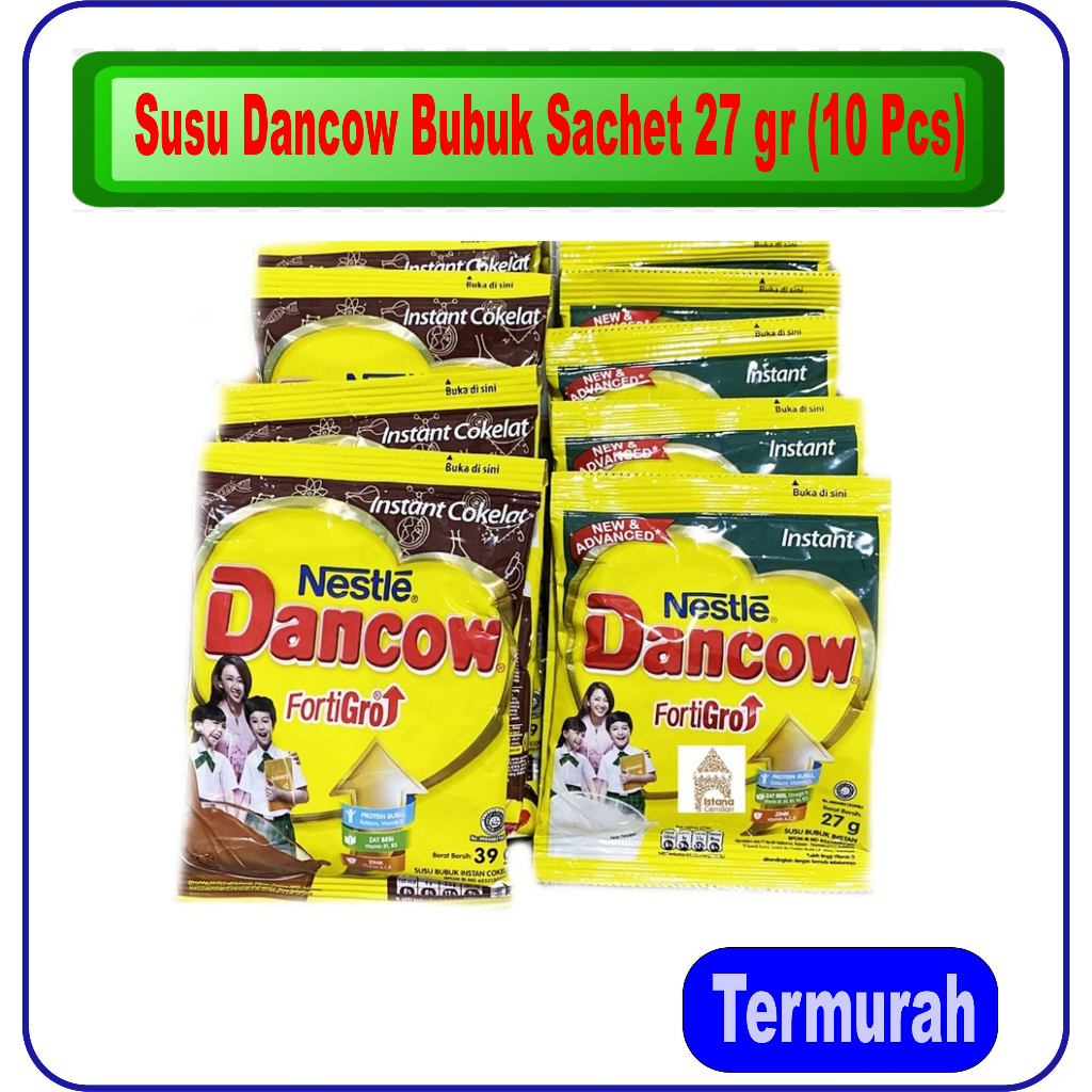 

Susu Dancow Bubuk Putih | Susu Dancow Bubuk Coklat Sachet 27 gr (10 Pcs)