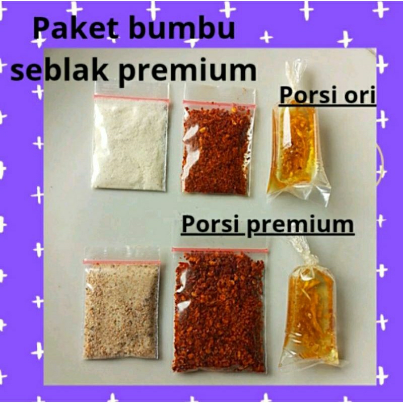 

paket bumbu seblak / bumbu seblak lengkap / bumbu seblak komplit / paket bumbu seblak premium