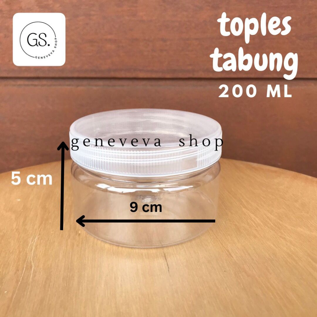 Toples tabung cylinder 200ml / toples jar plastik 200ml