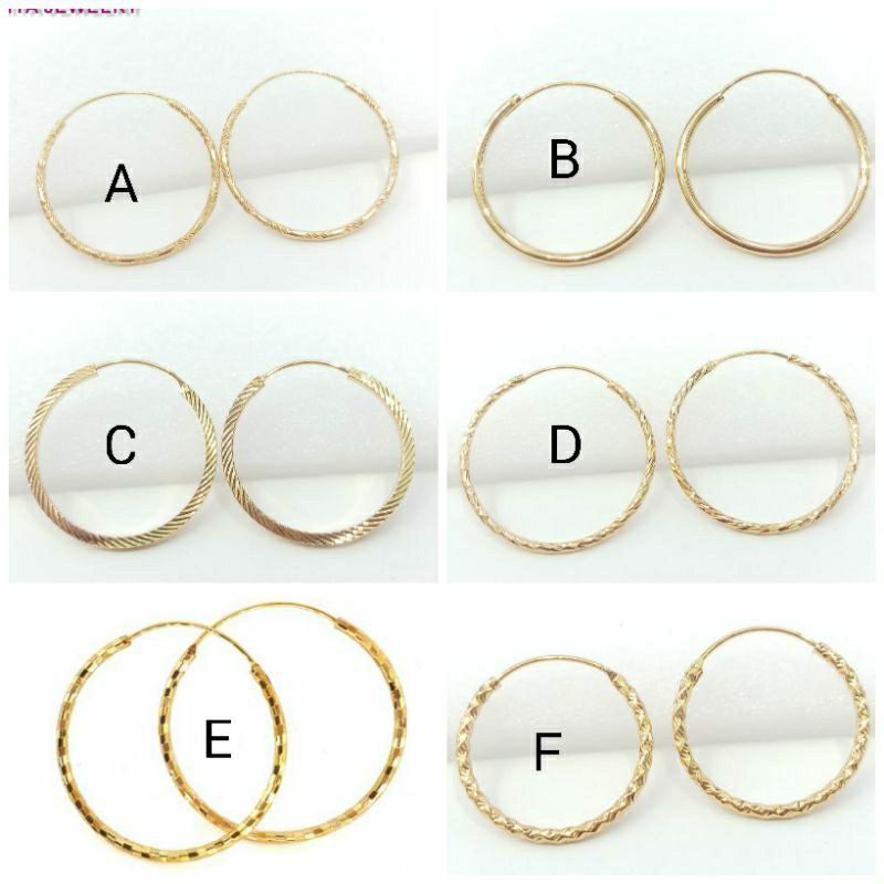 Anting jepsi wanita anting hoop bulat size besar