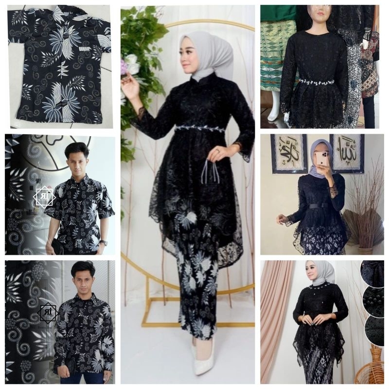 Couple kebaya modern kebaya sarimbit keluarga ibu, ayah dan anak