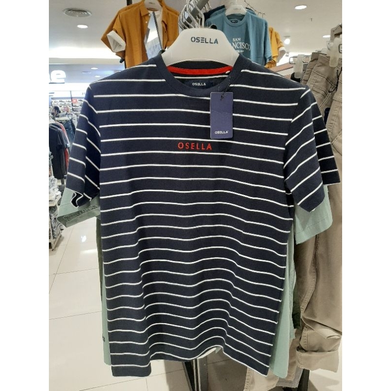 Osella Baju Pria T-shirt Lengan Pendek Stripe Osella Navy