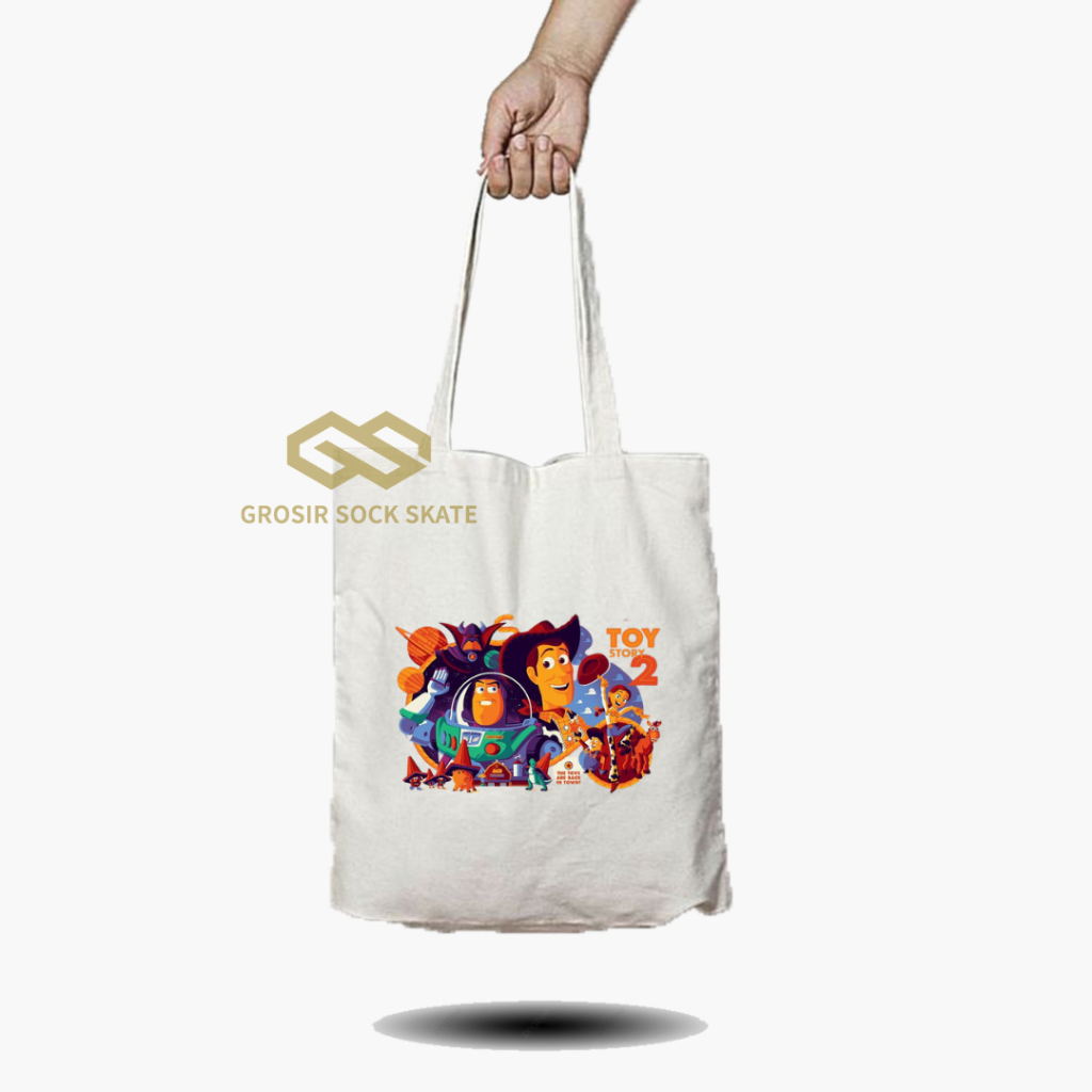 Totebag Kanvas Toy Story / Tas Tote Music / Musik Cartoon