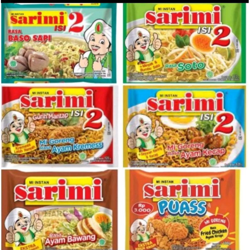

Sarimi Mie Instan Isi 2 / Isi 1 All Varian