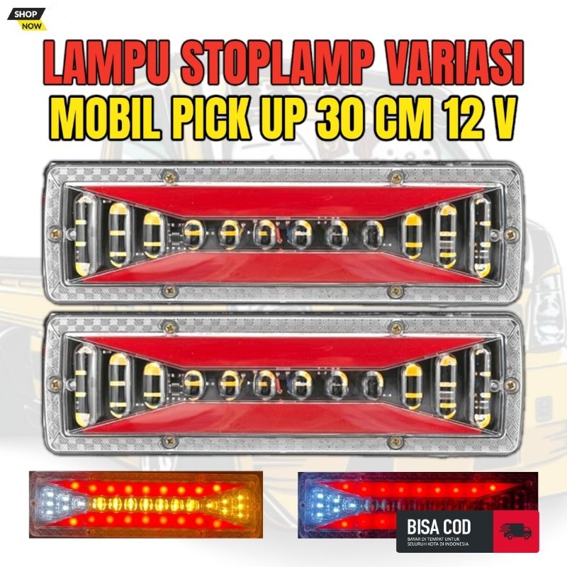 Sepasang Lampu Variasi Stop Lamp Stoplamp Custom  Kedip Led Running Rem Belakang Mobil Truk Truck Pi