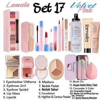 Paket Komplit Lameila 5 -17 in1 - Set Make'Up Komplit - Paket Seserahan Murah Meriah